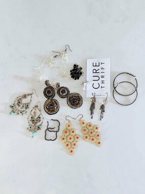BUNDLE (9) Fashion Earrings Collection, Assorted Boho, Luxe & Statement Styles